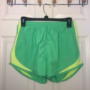 Green & Yellow Nike Tempo Running Shorts [Size S]